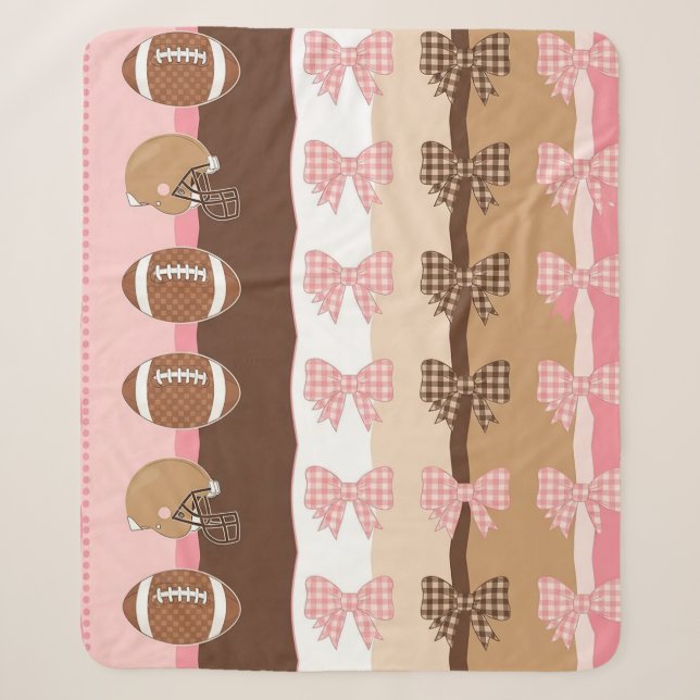 Coquette Football Bows Leopard Pattern (11) Sherpa Blanket (Front)