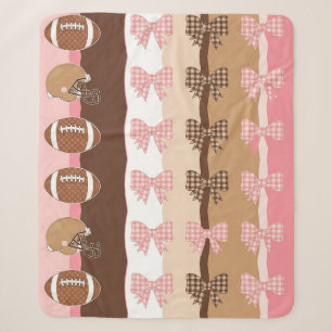 Coquette Football Bows Leopard Pattern (11) Sherpa Blanket