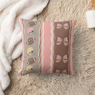 Coquette Football Bows Leopard Pattern (12) Cushion