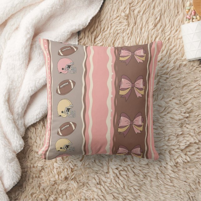 Coquette Football Bows Leopard Pattern (12) Cushion (Blanket)