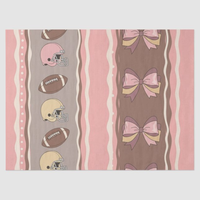 Coquette Football Bows Leopard Pattern (12) Tissue Paper (Front)