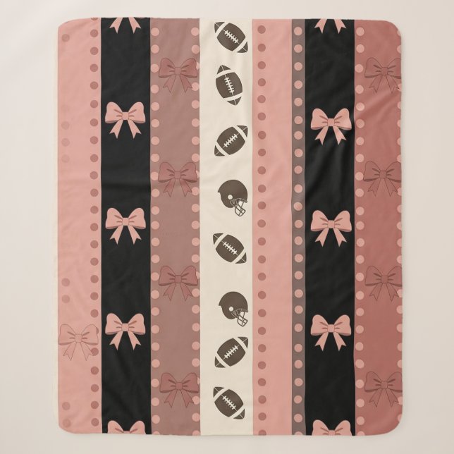 Coquette Football Bows Leopard Pattern (13) Sherpa Blanket (Front)