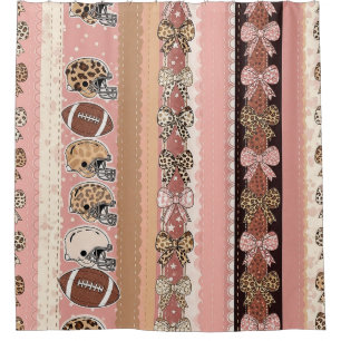Coquette Football Bows Leopard Pattern (1) Shower Curtain