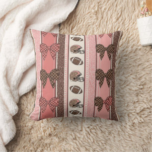 Coquette Football Bows Leopard Pattern (2) Cushion