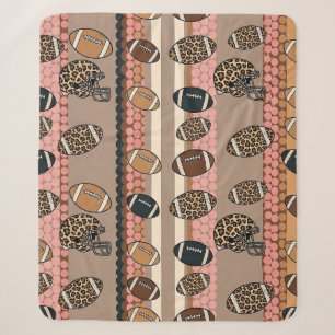 Coquette Football Bows Leopard Pattern (3) Sherpa Blanket