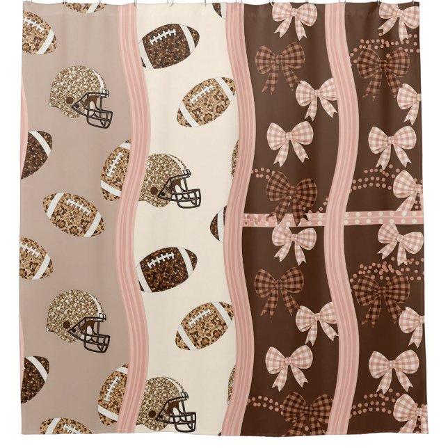 Coquette Football Bows Leopard Pattern (4) Shower Curtain (Front)