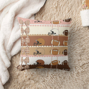 Coquette Football Bows Leopard Pattern (5) Cushion