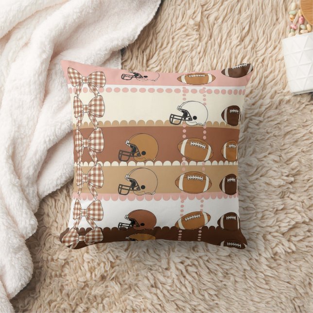 Coquette Football Bows Leopard Pattern (5) Cushion (Blanket)