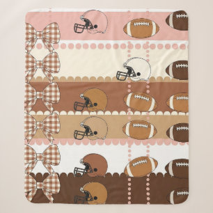 Coquette Football Bows Leopard Pattern (5) Sherpa Blanket