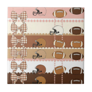 Coquette Football Bows Leopard Pattern (5) Tile