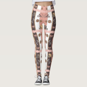 Coquette Football Bows Leopard Pattern (6) Leggings