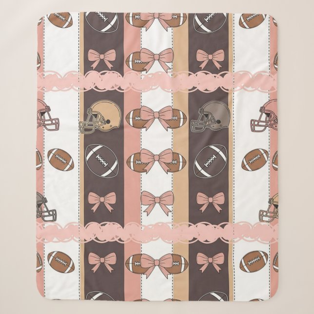 Coquette Football Bows Leopard Pattern (6) Sherpa Blanket (Front)