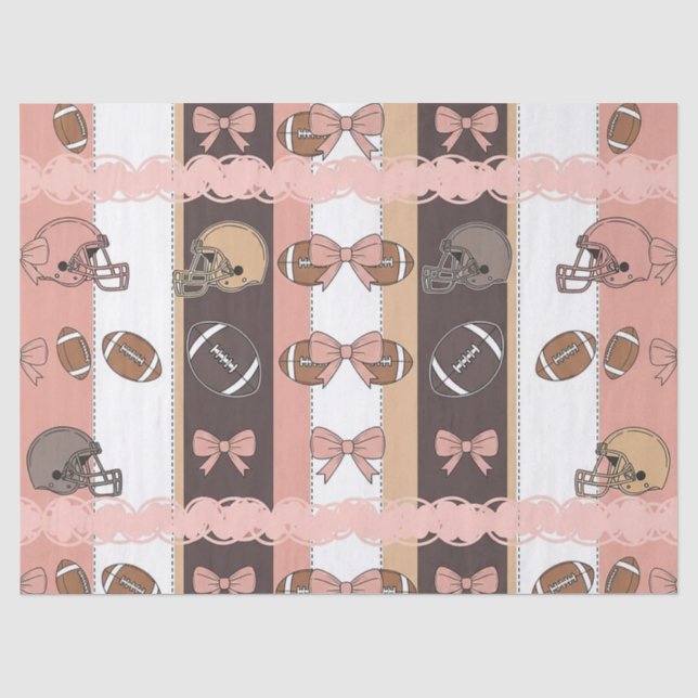 Coquette Football Bows Leopard Pattern (6) Tissue Paper (Front)