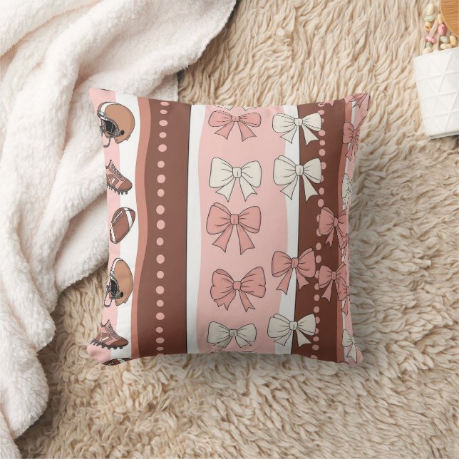 Coquette Football Bows Leopard Pattern (7) Cushion (Blanket)