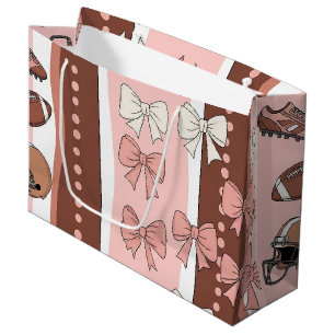Coquette Football Bows Leopard Pattern (7) Large Gift Bag