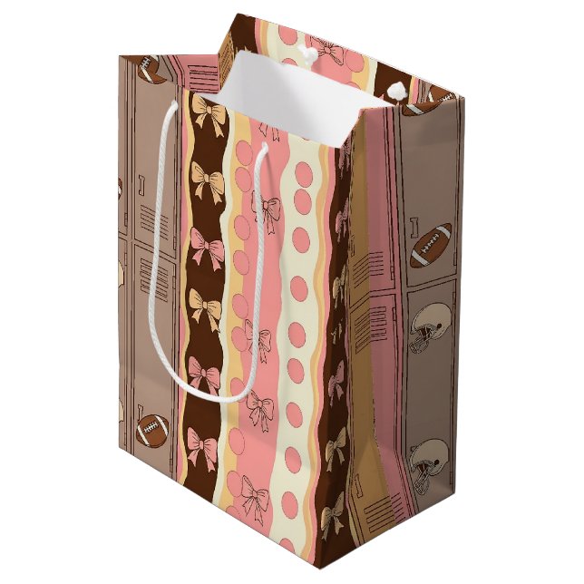 Coquette Football Bows Leopard Pattern (7) Medium Gift Bag (Front Angled)