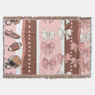 Coquette Football Bows Leopard Pattern (7) Throw Blanket