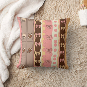 Coquette Football Bows Leopard Pattern (8) Cushion