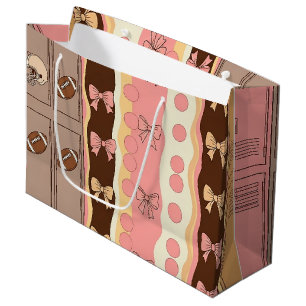 Coquette Football Bows Leopard Pattern (8) Large Gift Bag