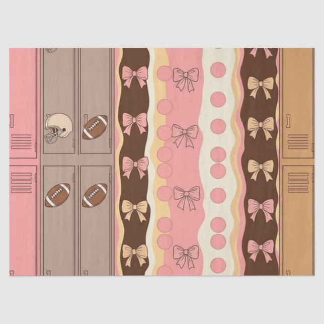 Coquette Football Bows Leopard Pattern (8) Tissue Paper (Front)