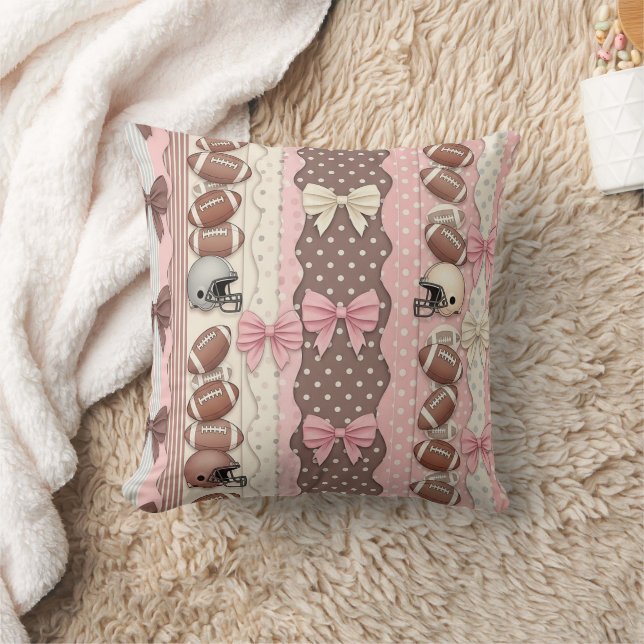 Coquette Football Bows Leopard Pattern (9) Cushion (Blanket)