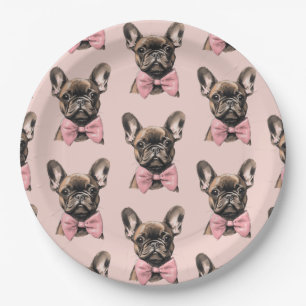 Coquette Frenchie Paper Plate