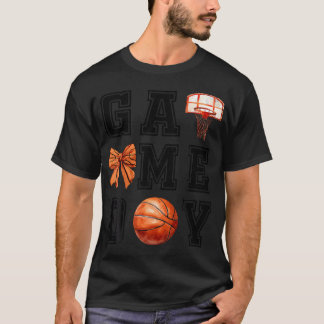 Coquette Game Day Basketball Mama Mum Basketball S T-Shirt