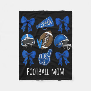 Coquette Game Day Football Mum Team Sport Cheer Fo Fleece Blanket