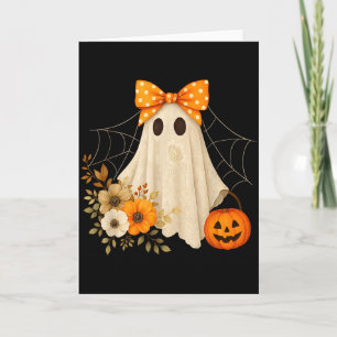 Coquette Ghost Halloween Flower Ghost Soky Lace Gh Card