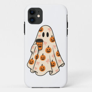 Coquette Ghost Pumpkin Spice Coffee Halloween iPho iPhone 11 Case