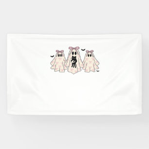 Coquette ghosts with a black cat Classic T-Shirt Banner