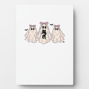 Coquette ghosts with a black cat Classic T-Shirt Plaque