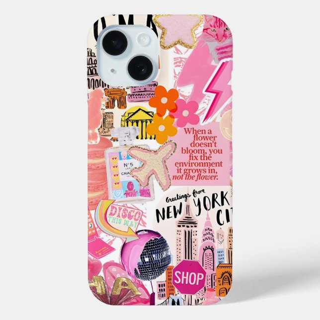 Coquette Girl Preppy Collage, Phone case (Back)