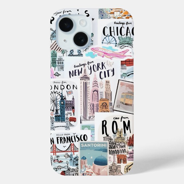 Coquette Girl Preppy Collage, Phone case (Back)