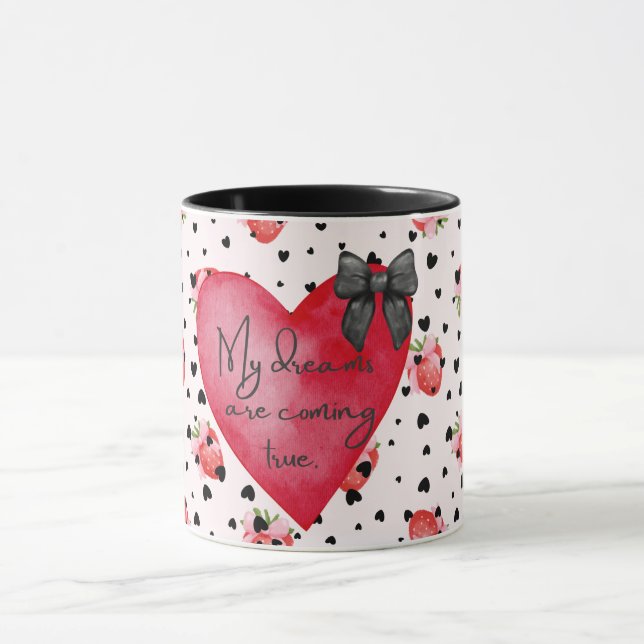 Coquette Girly Positive Affirmation Strawberry Mug (Center)
