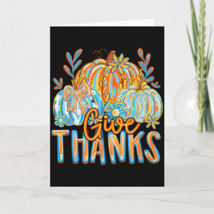 Coquette Give Thanks Christian Thanksgiving Floral Card