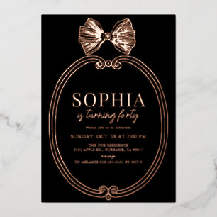Coquette Gold Bow/Ribbon Black Birthday