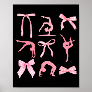 Coquette gymnastics cute bow gymnasts women girls poster