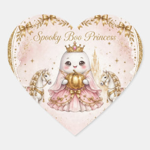 Coquette Halloween 1st Birthday Girl Heart Shape Sticker