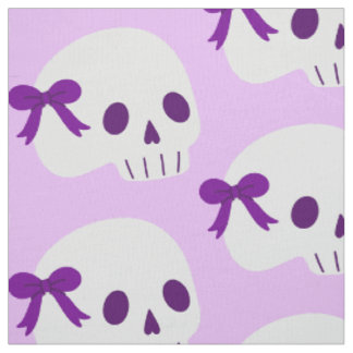 coquette halloween cute bow skull fabric