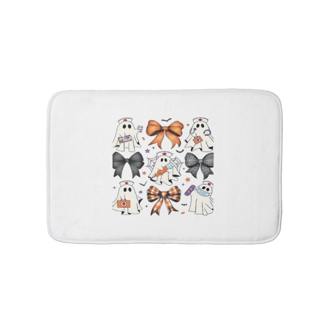 Coquette Halloween Ghost Nurse Classic T-Shirt Bath Mat (Front)
