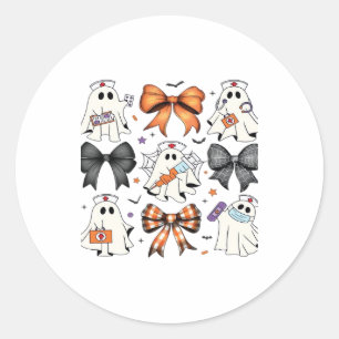 Coquette Halloween Ghost Nurse Classic T-Shirt Classic Round Sticker