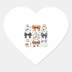 Coquette Halloween Ghost Nurse Classic T-Shirt Heart Sticker