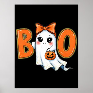 Coquette Halloween Girly Boo Ghost Aesthetic 2025 Poster