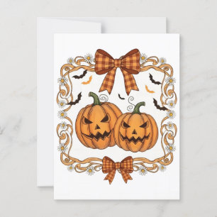 Coquette Halloween Pumpkin: A Spooky yet Chic Deco Postcard