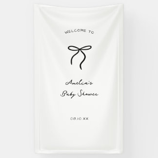 coquette hand drawn baby shower banner