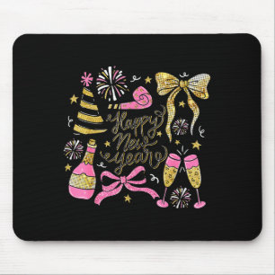 Coquette Happy New Year 2026 Champagne New Year's  Mouse Mat