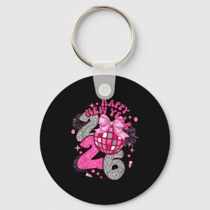 Coquette Happy New Year 2026 Party Matching Family Key Ring