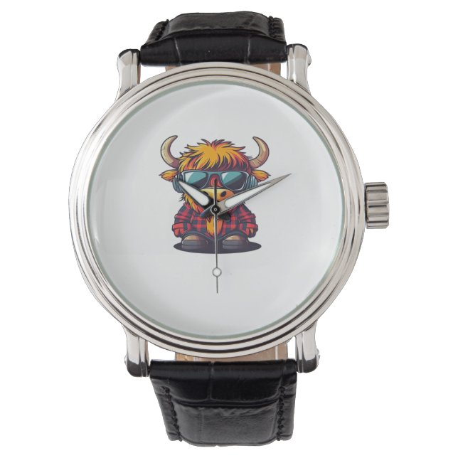 Coquette Highland Cow Bubblegum Tshirt Design, Hol Watch (Front)