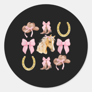 Coquette Horse Riding Horses Wild Flowers Horse Lo Classic Round Sticker